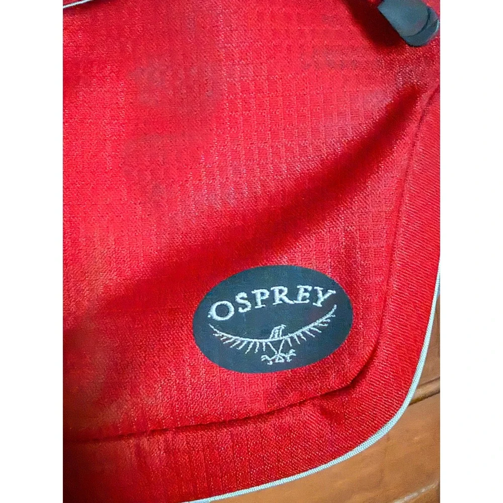 Osprey Veer Sling Bag Red Gray Crossbody Shoulder Backpack Recycled Messenger